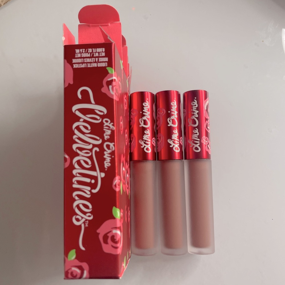 3x Lime Crime Gigi Velvetines matte lipstick mauve